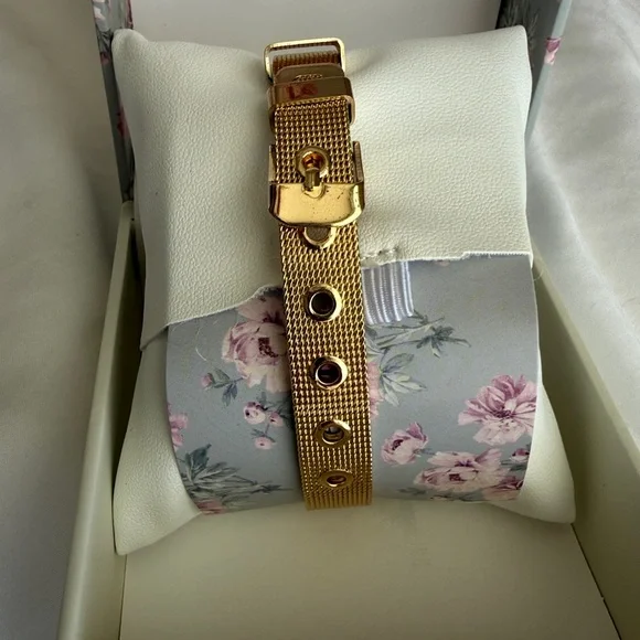 Gold Mesh Watch Womens New Laura Ashley - Picture 4 of 6
